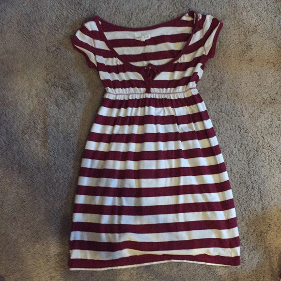 Red and White Striped Aéropostale Babydoll Dress - Picture 1 of 2